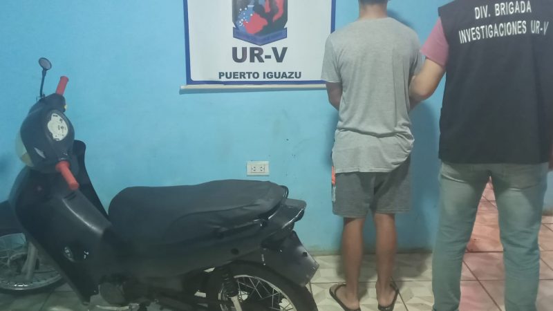 Atraparon a un joven con una moto robada en Iguazú