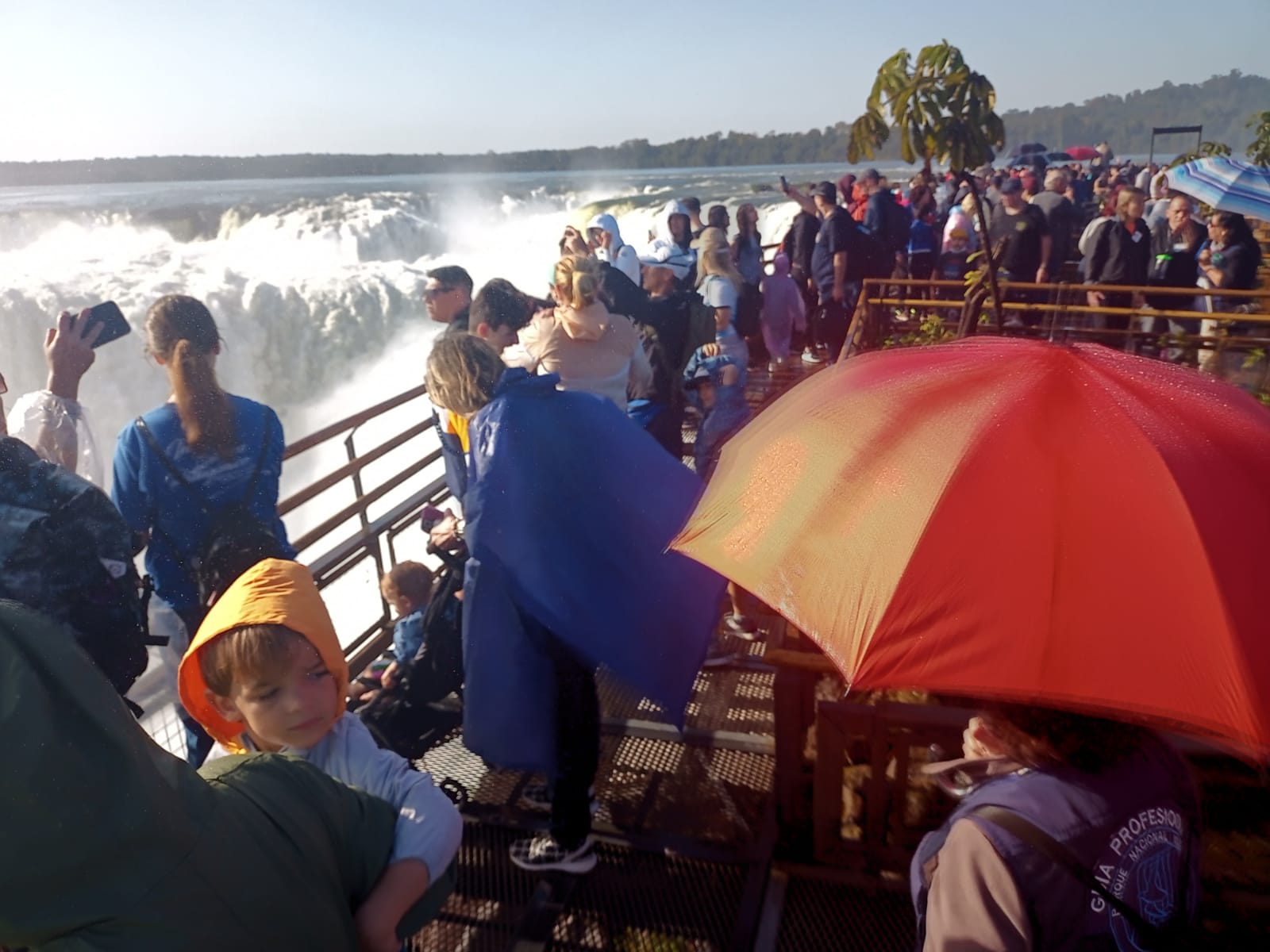 Cataratas colmada de turistas en el inicio al receso invernal