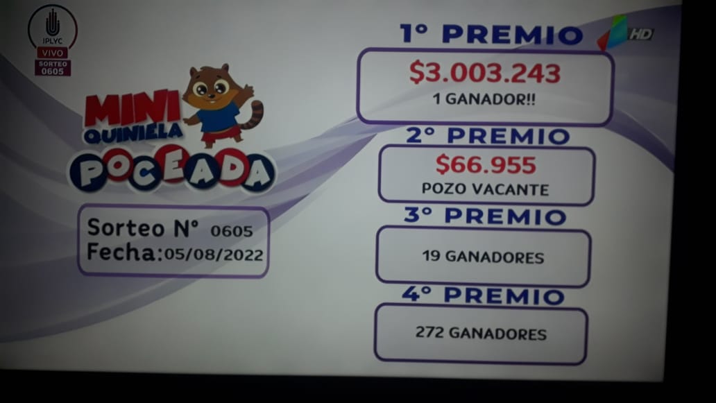 Un jubilado es el ganador de la Quiniela Mini Poceada