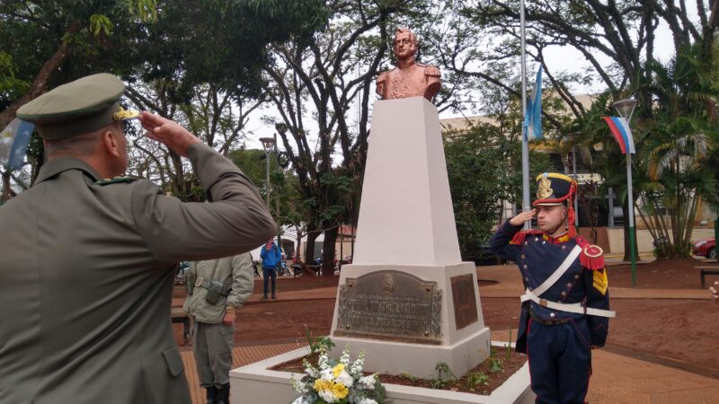 Iguazú: con un sencillo acto homenajearon a padre de la patria