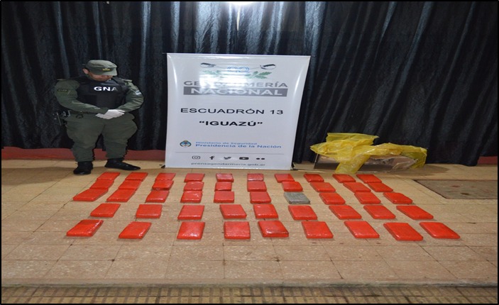 Incautaron marihuana por el valor de 9 millones de pesos en Iguazú