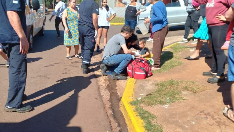 Motocicleta con 4 ocupantes protagonizó un accidente: 3 niños resultaron heridos