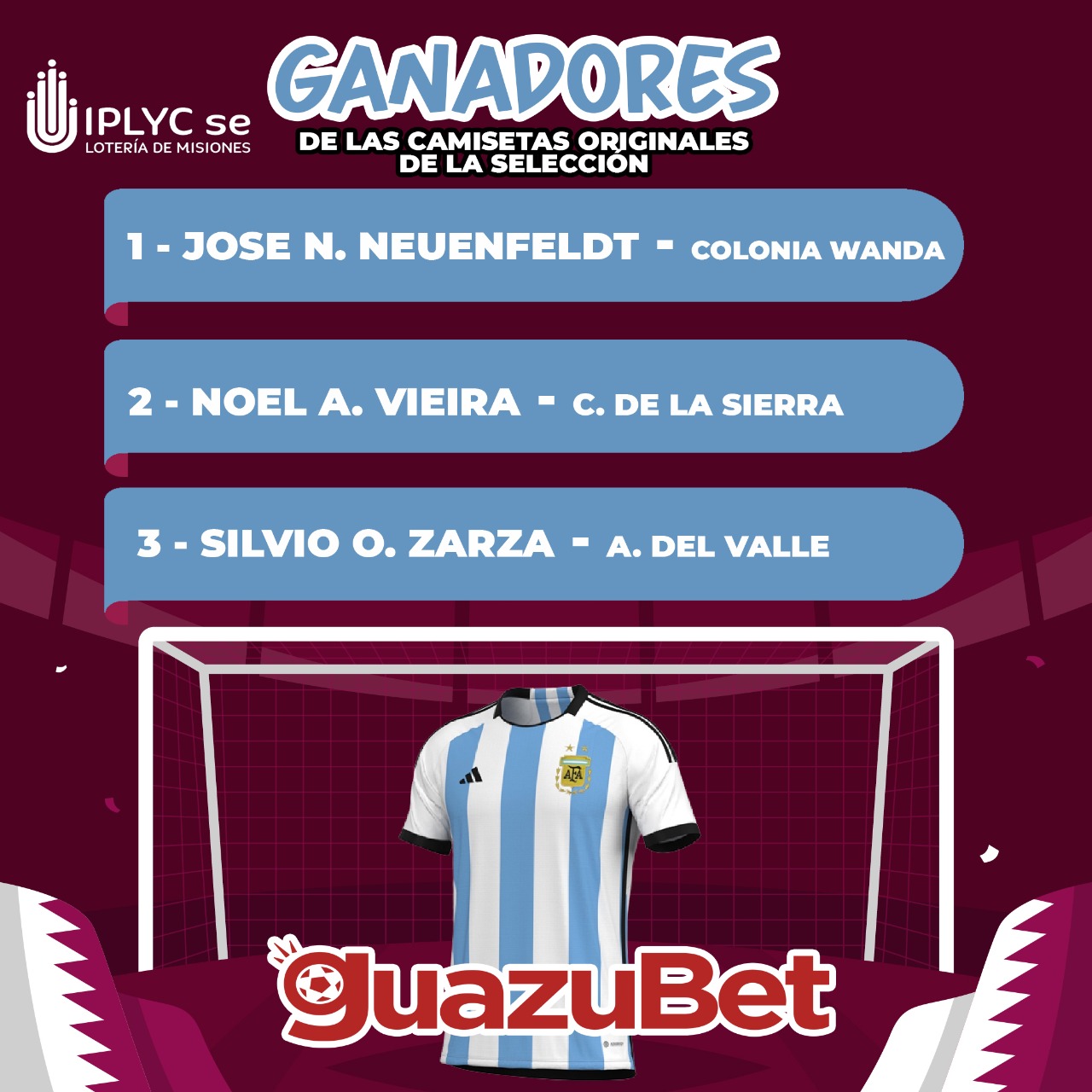 Se conocieron ganadores del primer sorteo Promo Mundial GuazuBet