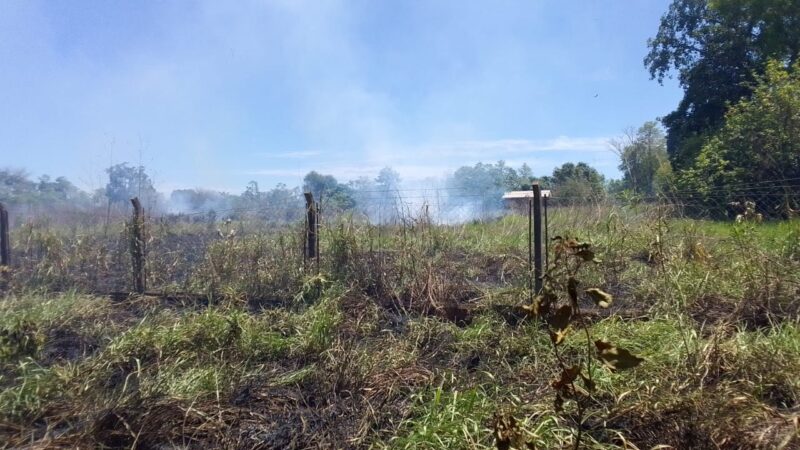 Iguazú: Se incendió media hectárea de pastizales en cercanías la comunidad fortín Mborore