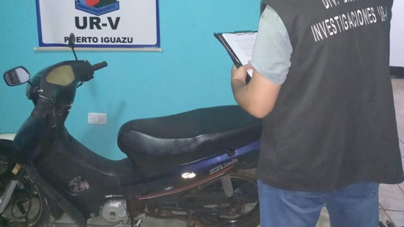 Iguazú: Una moto robada fue recuperada por la Policía