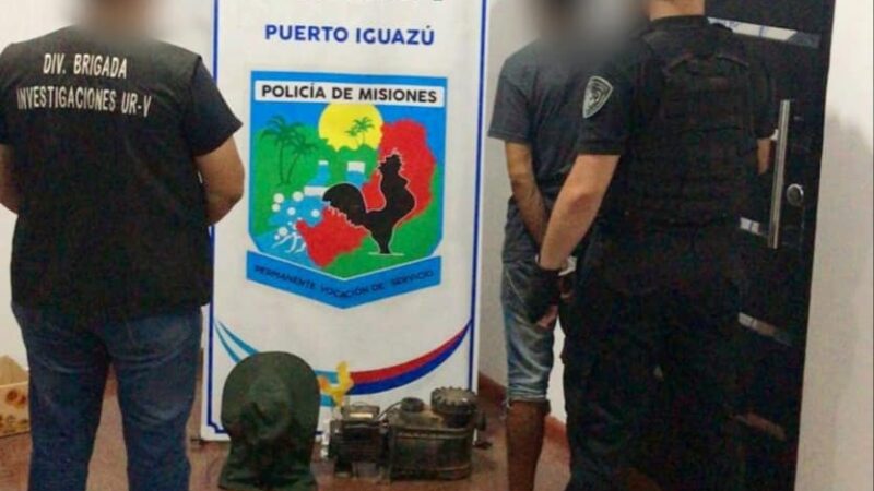 Arrestaron a un hombre y recuperaron objetos sustraídos de una vivienda en Puerto Iguazú