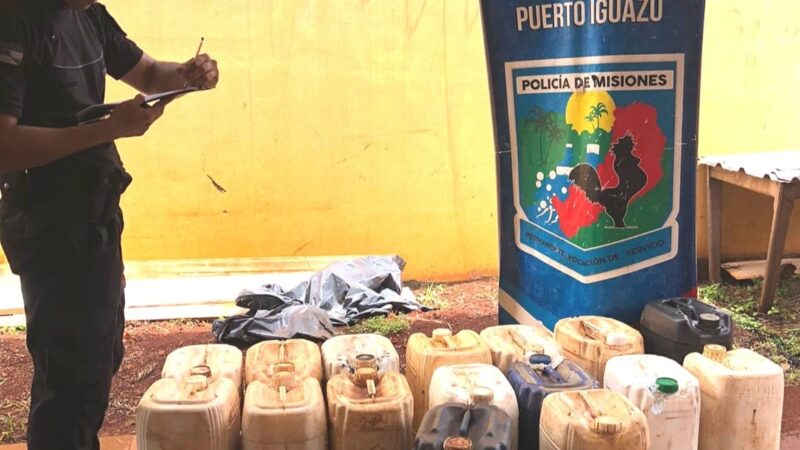 En un control vehicular incautaron 300 litros de combustible en Colonia Wanda