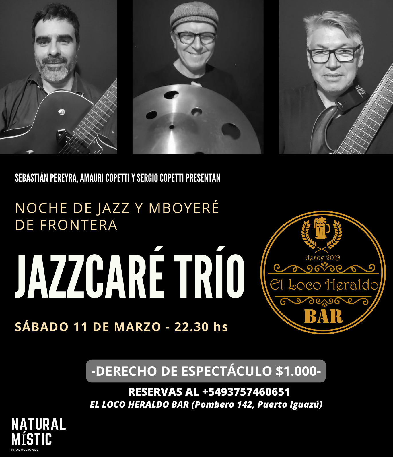 Este fin de semana proponen disfrutar de buena música de la mano de Jazzcaré trio