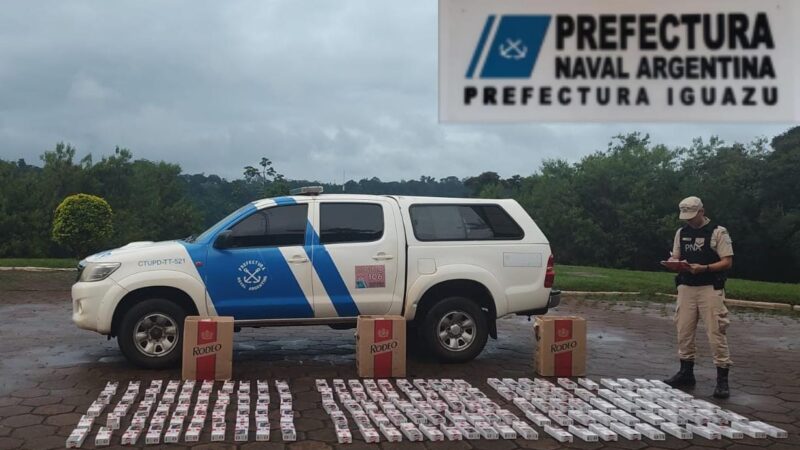 Iguazú y Puerto Libertad: Prefectura incautó un cargamento de cigarrillos sin aval aduanero