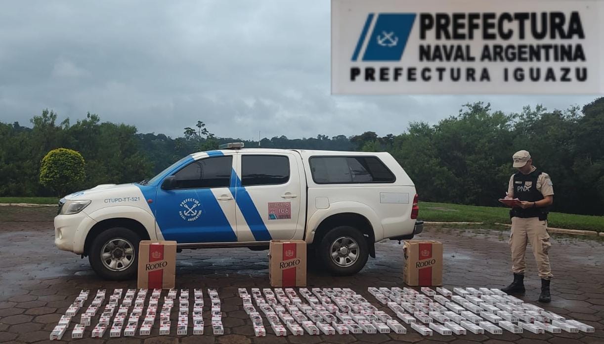 Iguazú y Puerto Libertad: Prefectura incautó un cargamento de cigarrillos sin aval aduanero