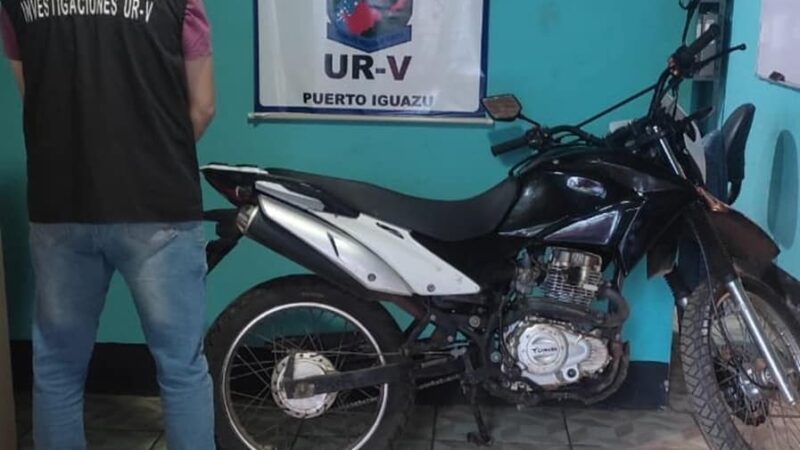 Recuperaron en Foz de Iguazú una motocicleta robada en Puerto Iguazú