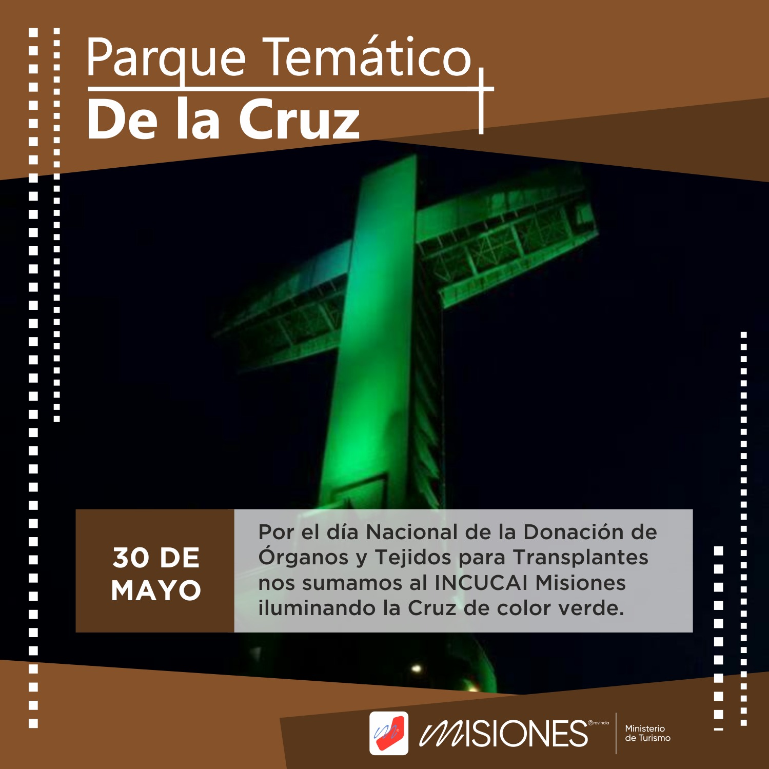 El Parque Temático se ilumina de verde por el Día Nacional de la Donación de Órganos y Tejidos