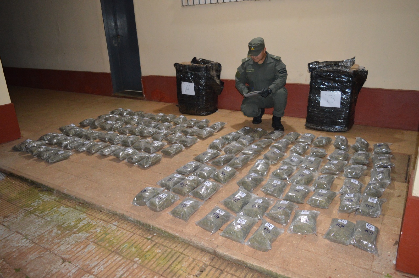Narcoencomiendas: Gendarmes incautaron marihuana en 115 envoltorios dentro de encomiendas
