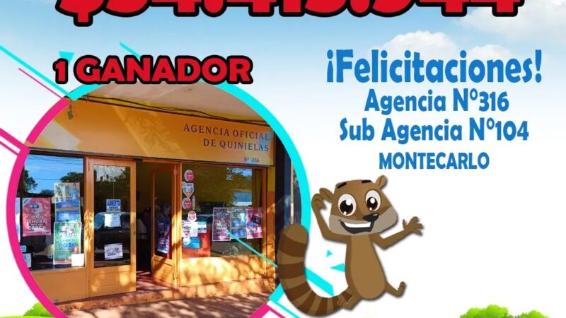 Un jubilado de Montecarlo se llevó más de 50 millones con la Poceada