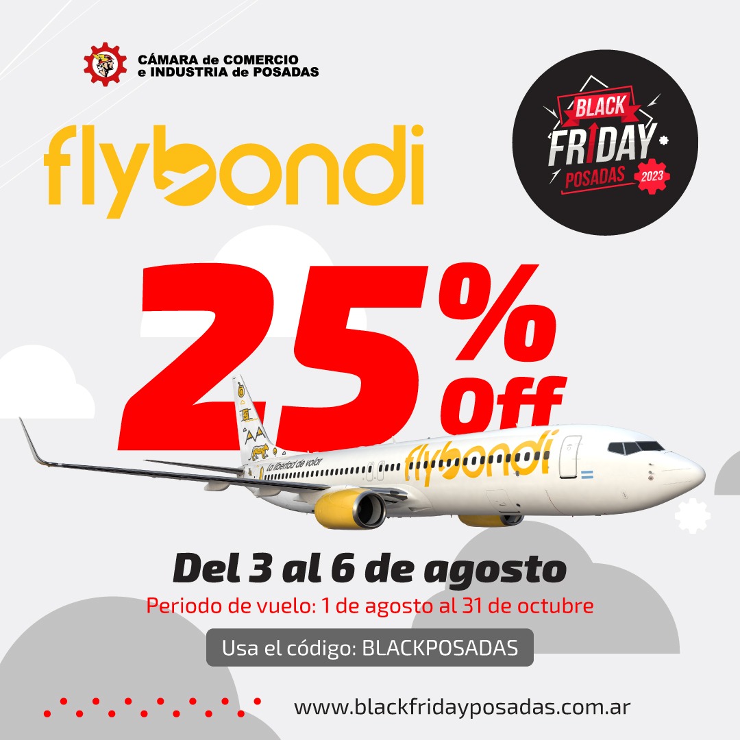 Flybondi se suma al Black Friday con importante descuento