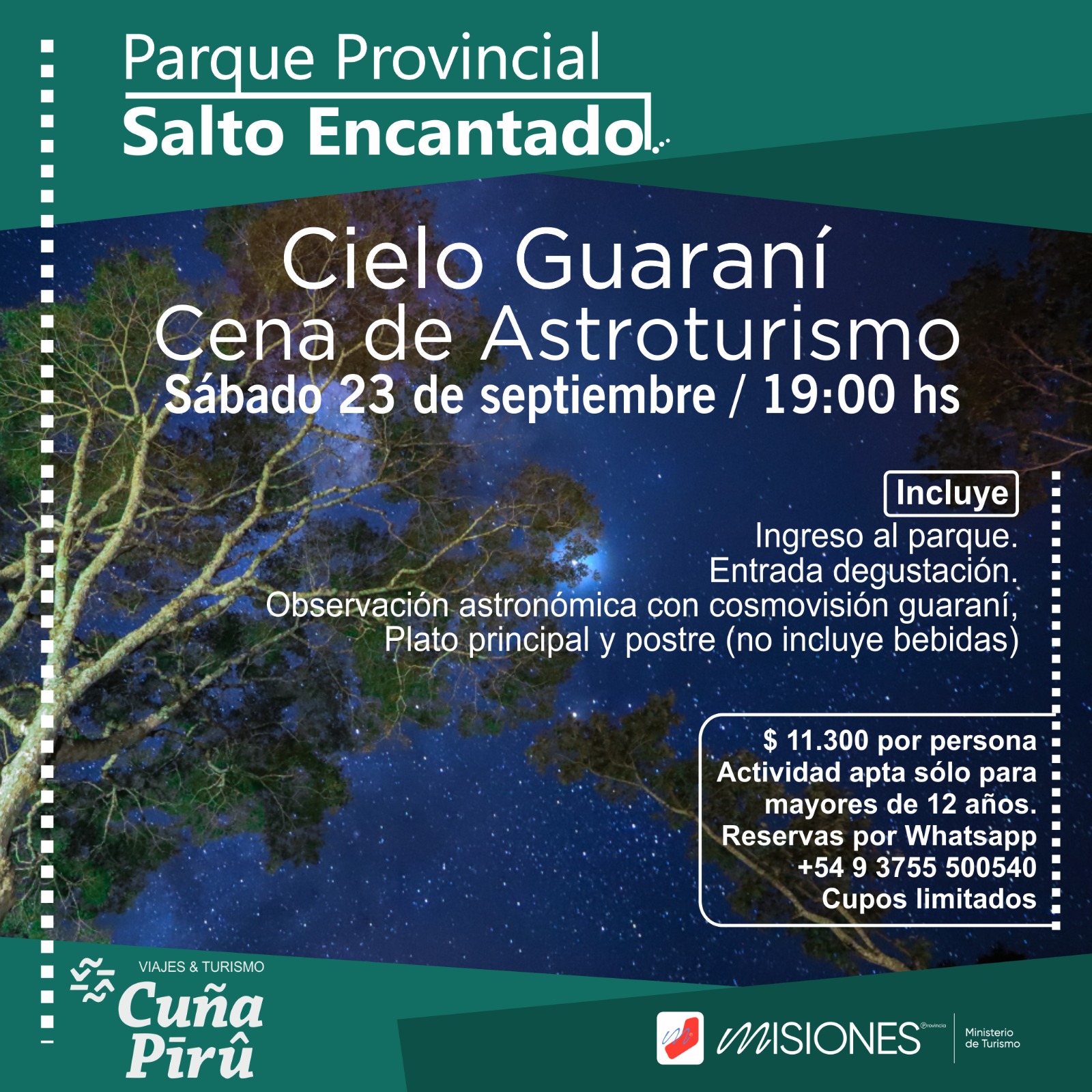 Cielo Guaraní: Cena de Astroturismo en el Parque Salto Encantado
