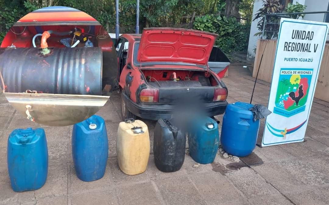 Llevaba 500 litros de combustible en un tambor dentro del baúl y en bidones transportados irregularmente