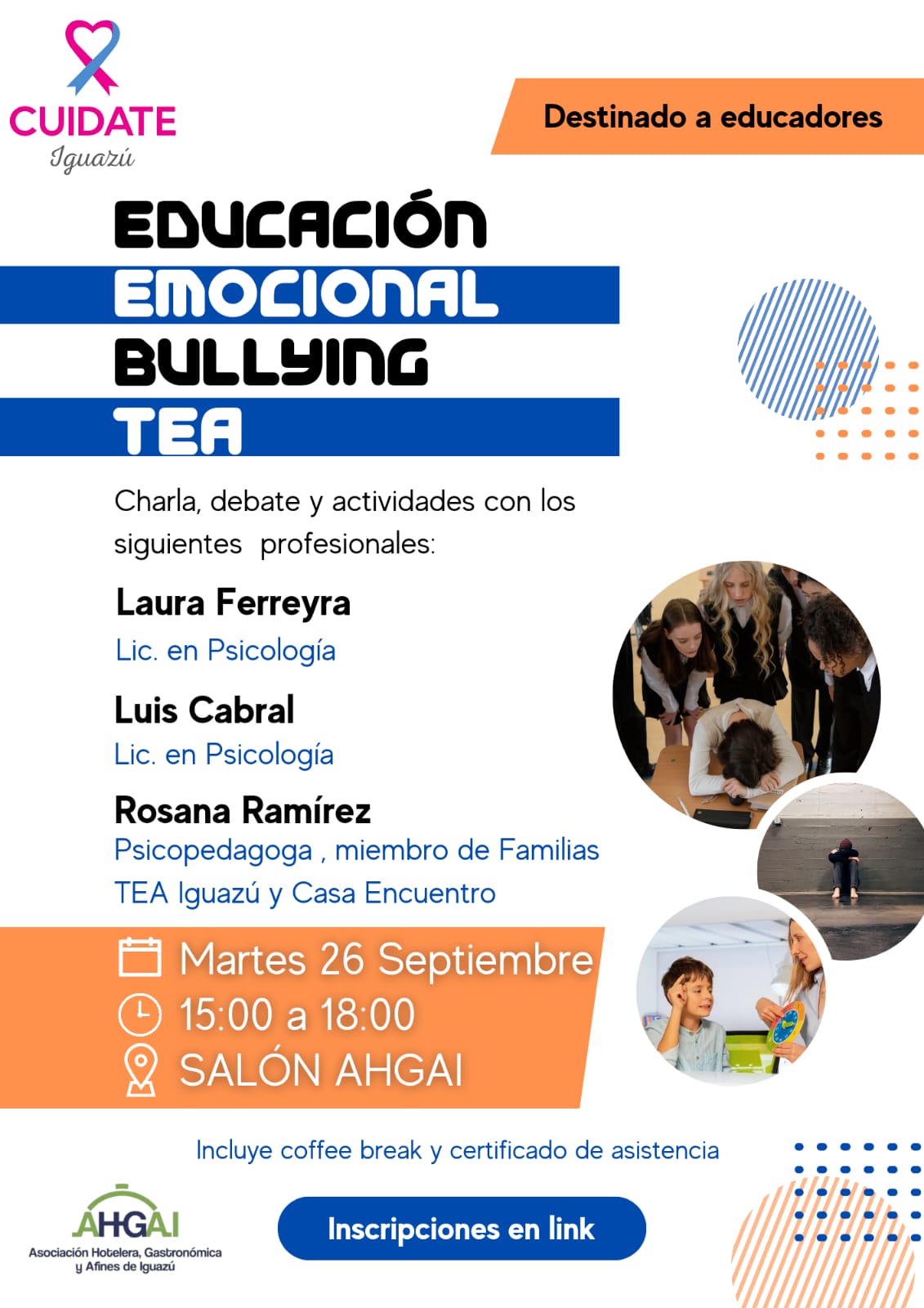habrá una charla debate sobre educación emocional docente