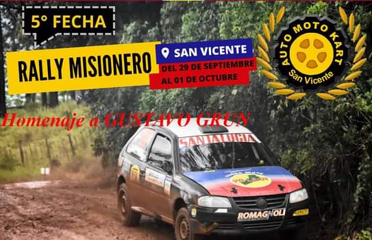 El Rally de San Vicente será en homenaje a Gustavo Grün y reunirán alimentos para donar