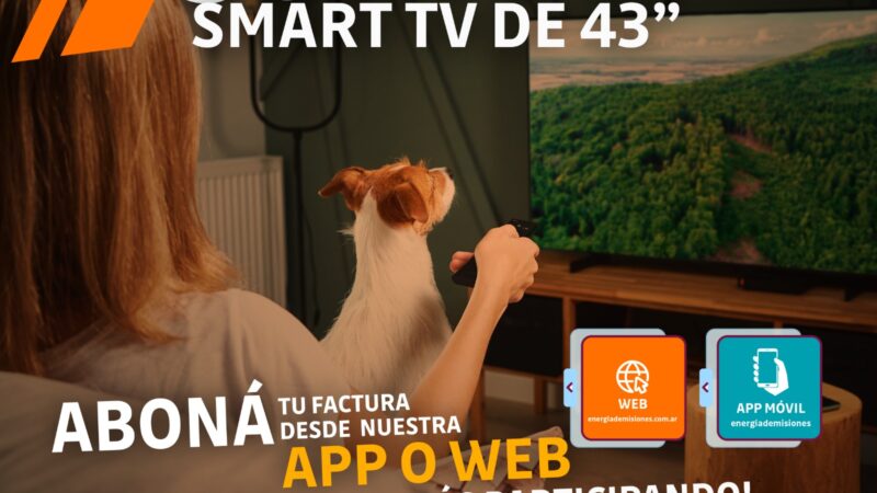 Energia de Misiones sorteará un Smart Tv entre sus usuarios de Jardín América