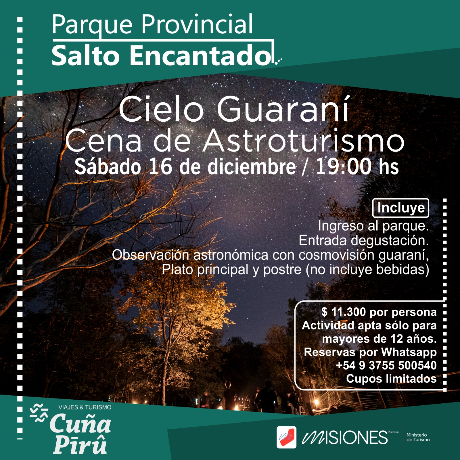 El evento “Cielo Guaraní – Cena de Astroturismo” tiene nueva fecha