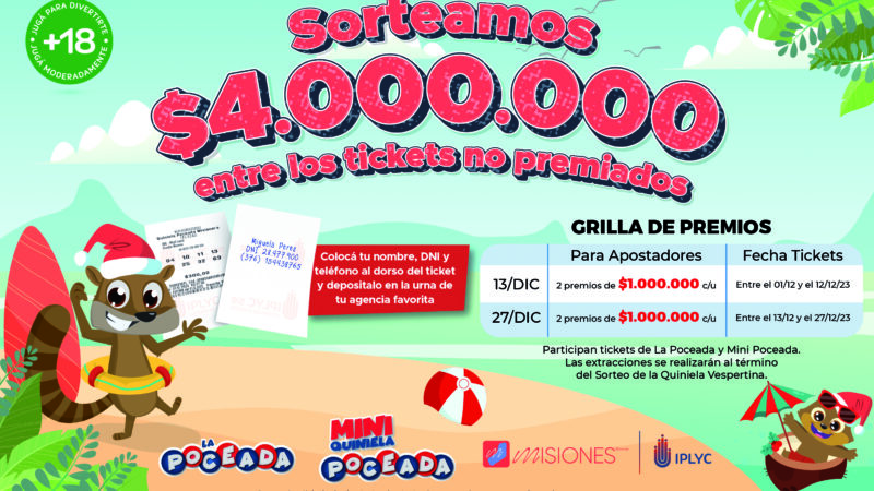 Mediante extracción de tickets, la Poceada y la Mini premiarán a sus seguidores