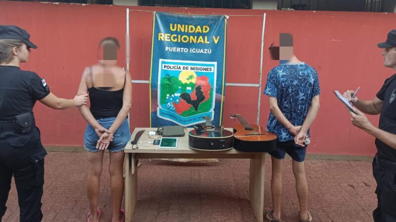 Los detuvieron con guitarras robadas de una vivienda en Comandante Andresito