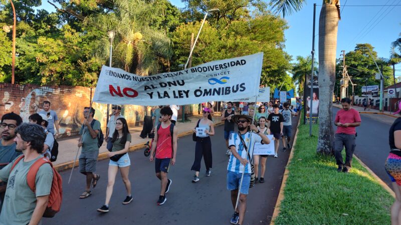 Unas 300 personas se manifestaron en contra del DNU y la ley ómnibus en Iguazú