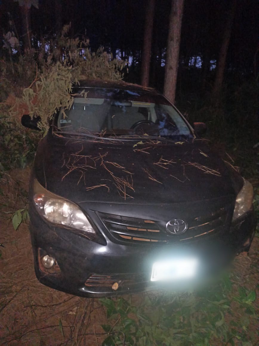 Policías recuperaron un auto robado que estaba siendo pintado en una zona de monte para ser llevado a Paraguay