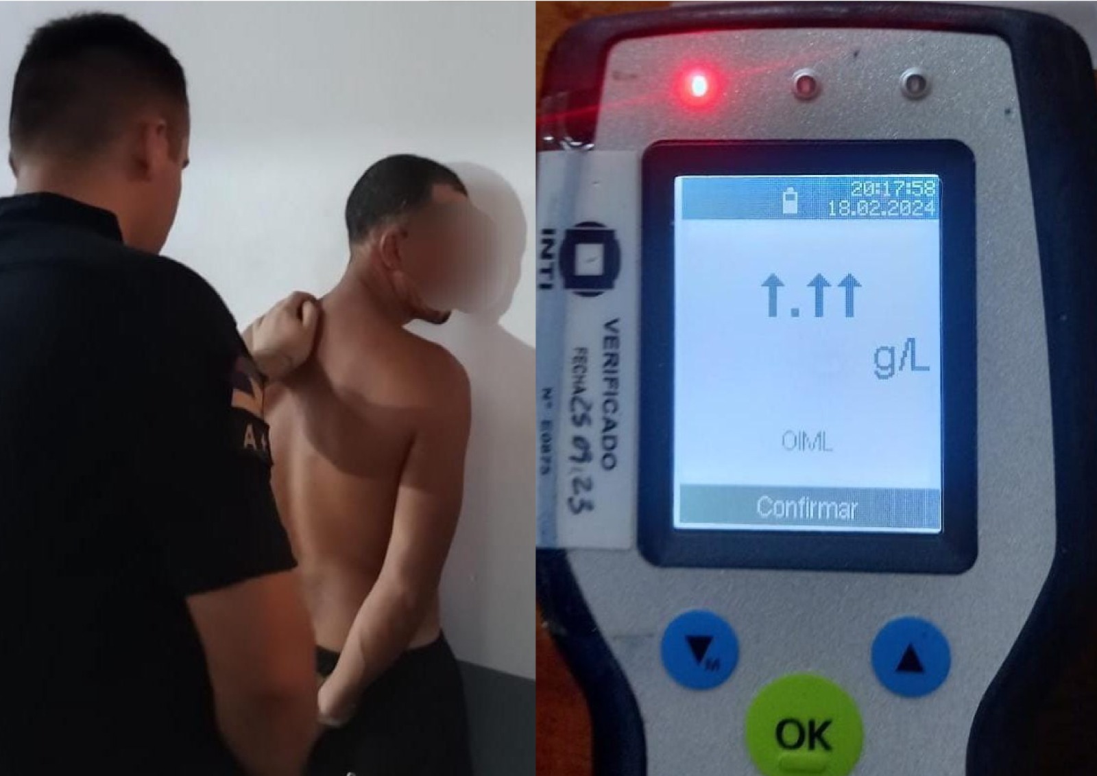 Manejaba tan alcoholizado que superó el límite del alcoholímetro y terminó detenido