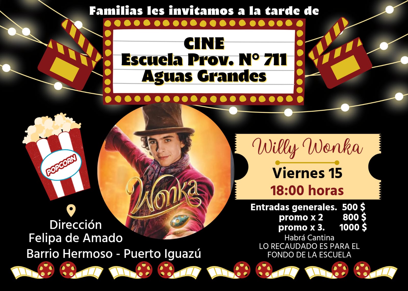 Para reparar el edificio escolar reúnen fondos con una tarde de Cine