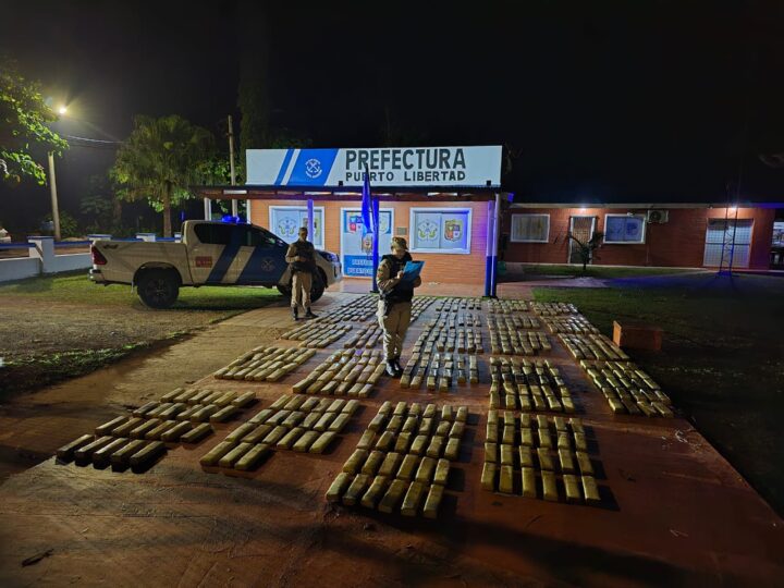 Misiones: Prefectura secuestró un cargamento de marihuana en la frontera con Paraguay
