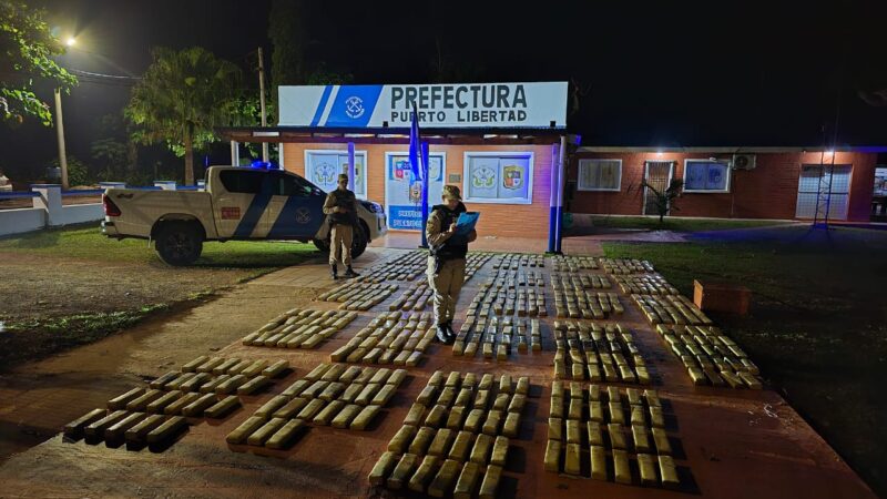 Misiones: Prefectura secuestró un cargamento de marihuana en la frontera con Paraguay