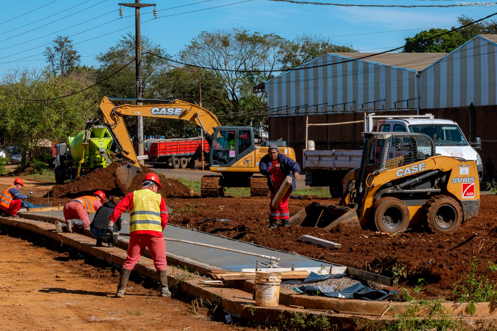 Retomaron las obras de la rotonda en avenida Libertad en Puerto Iguazú