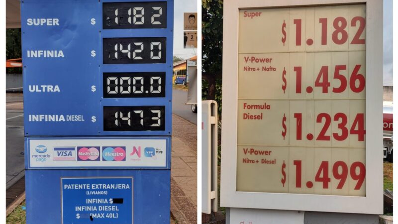 Iguazú: el Litro de nafta super subió 44 pesos este domingo