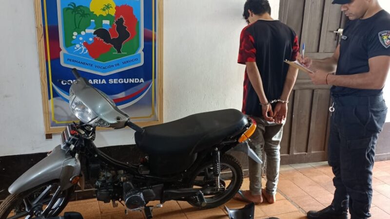 Recuperaron una motocicleta robada y detuvieron a dos personas