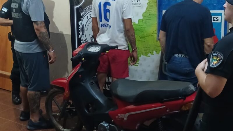 Robaron una moto en Wanda y los detuvieron en Puerto Esperanza