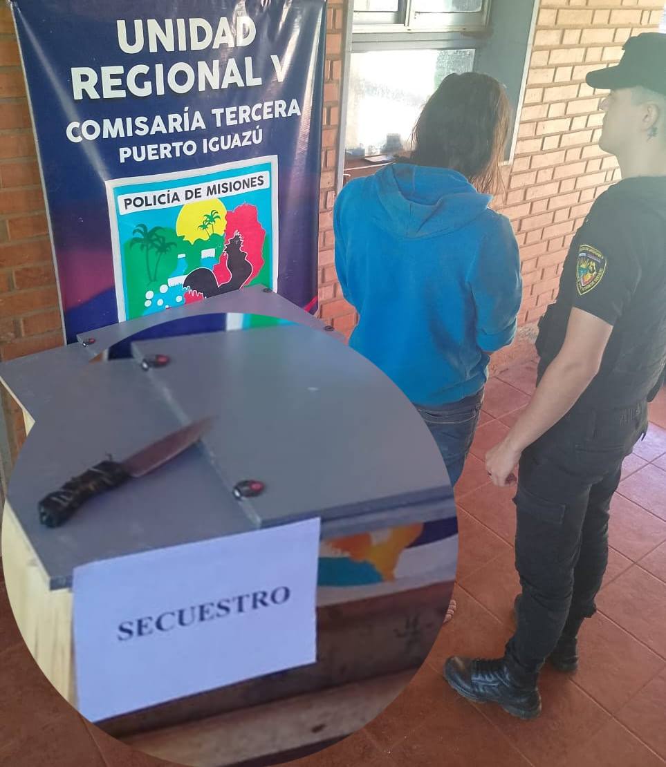 Hombre alterado provocó disturbios e intento herir a un policía con un cuchillo
