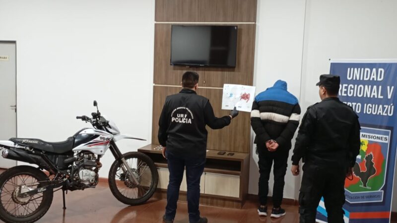 Puerto Iguazú: Cayó un motodealer con 26 dosis de cocaína, marihuana y “Tusi” 