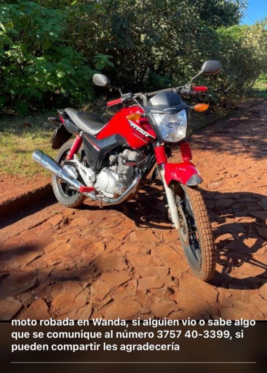 Wanda: Lo abordaron en la ruta y le robaron la motocicleta a punta de pistola