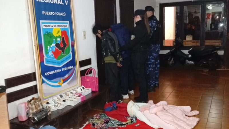 Atraparon a una pareja que huía con ropa robada en Puerto Iguazú