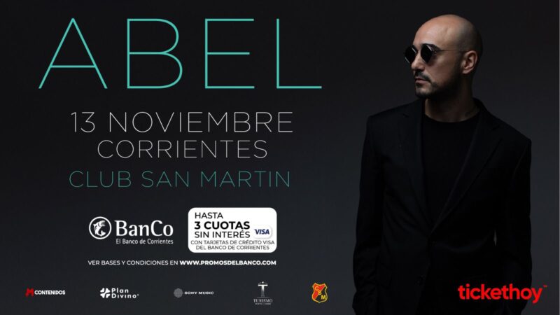 Abel Pintos: entradas en 3 cuotas sin interés con tarjetas VISA del Banco de Corrientes