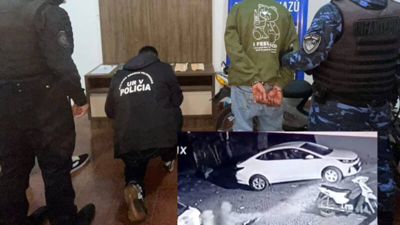 Intentaron huir con una motocicleta sin papeles y habían sido grabados robando otra