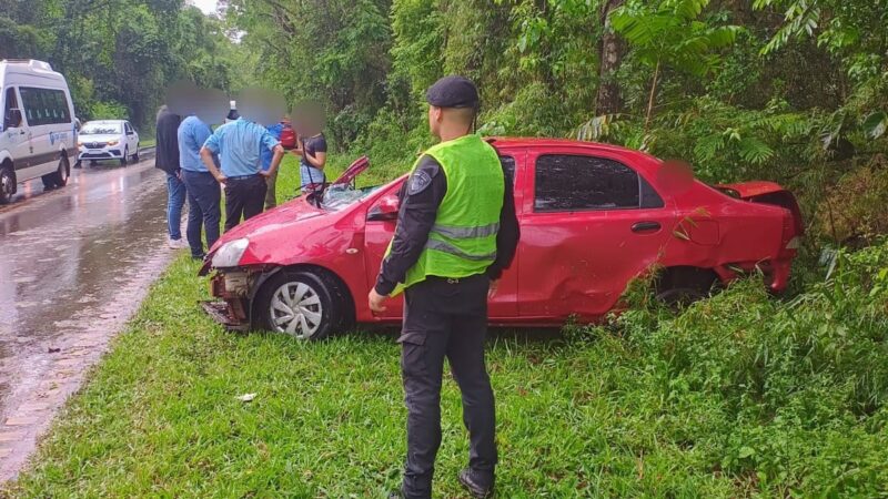Iguazú: perdió el control del vehículo y terminó contra un árbol en la Ruta 101