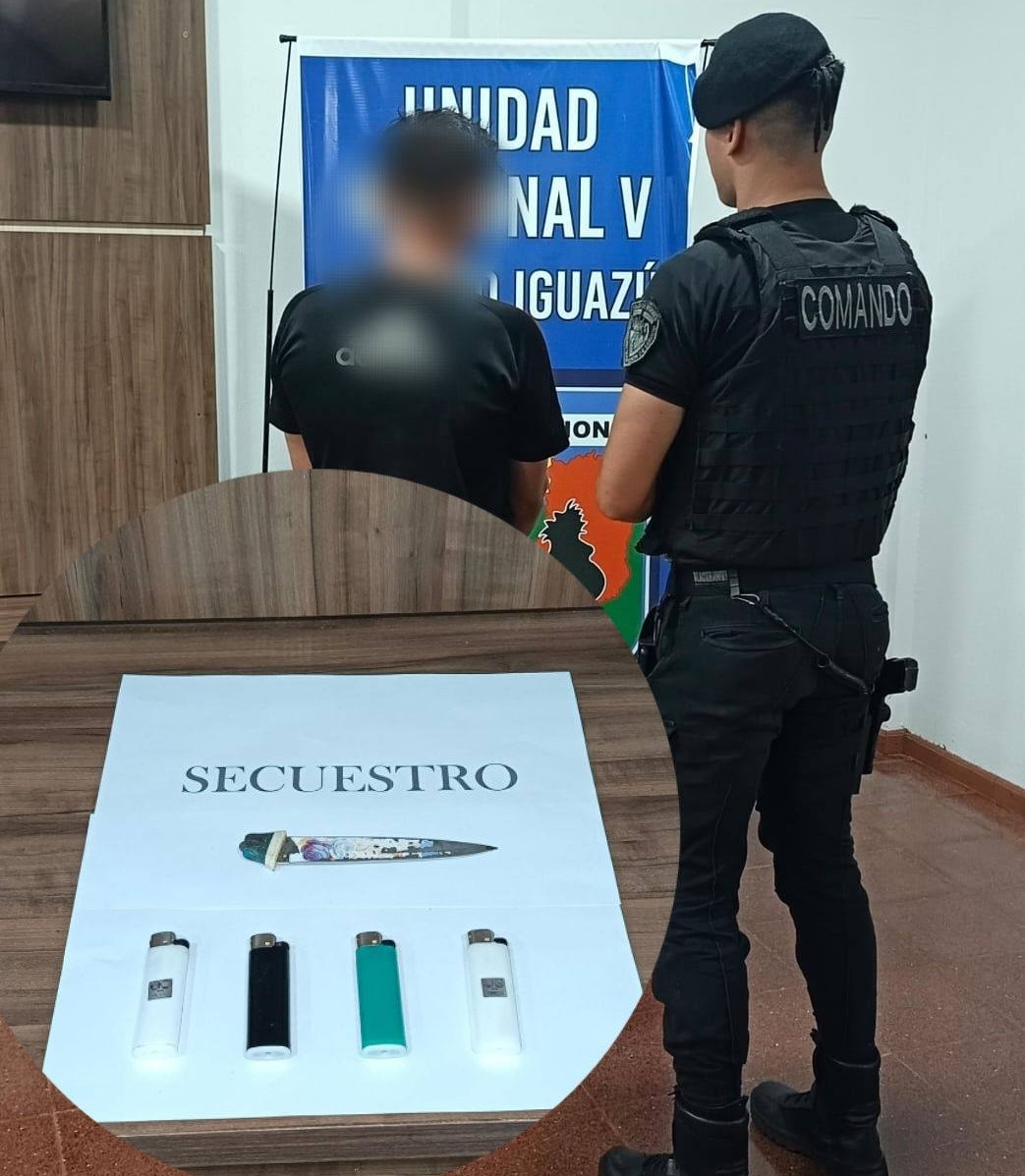 Iguazú: Arrestaron a uno de los jovenes que a punta de cuchillo robaron dinero a una empleada de un comercio