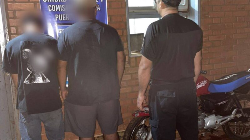 Fueron sorprendidos por guardaparques cuando intentaban ocultar una moto robada en Buenos Aires