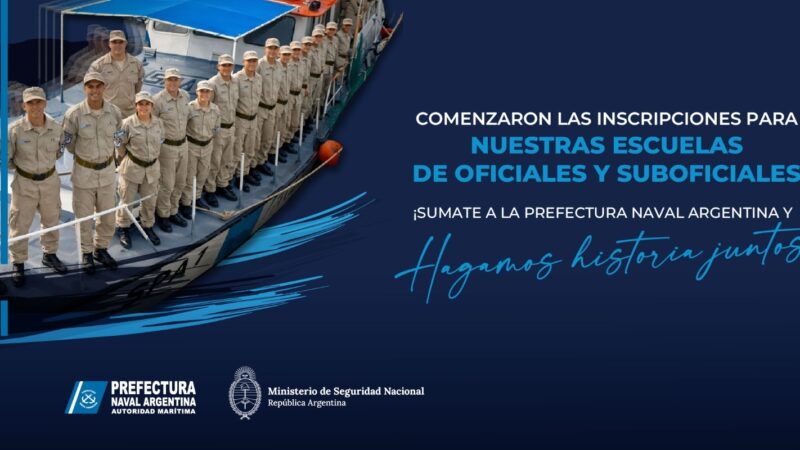 Prefectura Naval Argentina abrió la inscripción a sus Escuelas de Oficiales y Suboficiales