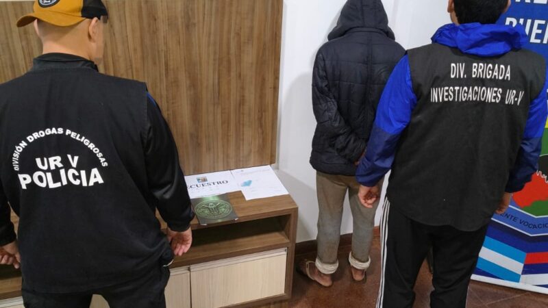 Dealer fue detenido con dosis de cocaína para el narcomenudeo en Iguazú