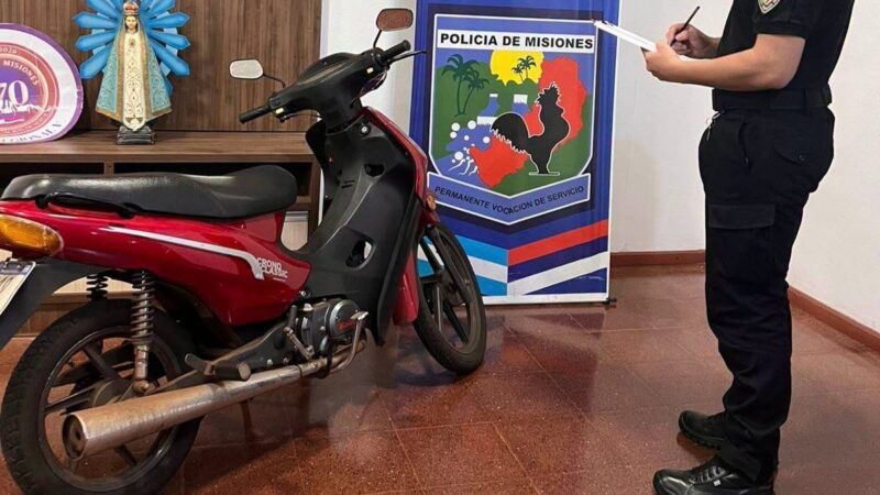 Vecinos y Policías: Acción conjunta permitió recuperar una motocicleta robada