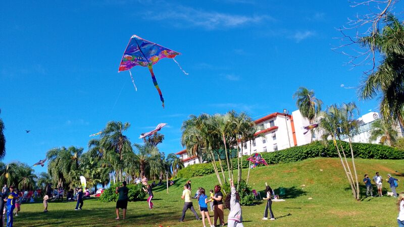 Barriletes colorearon el cielo iguazuense en la tradicional barrileteada por el día del niño